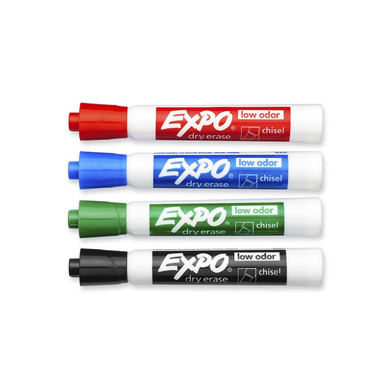 EXPO Low Odor Dry Erase Markers, Chisel Tip, Assorted Colors, 6 Packs of 4 (24 Count) - Image 4